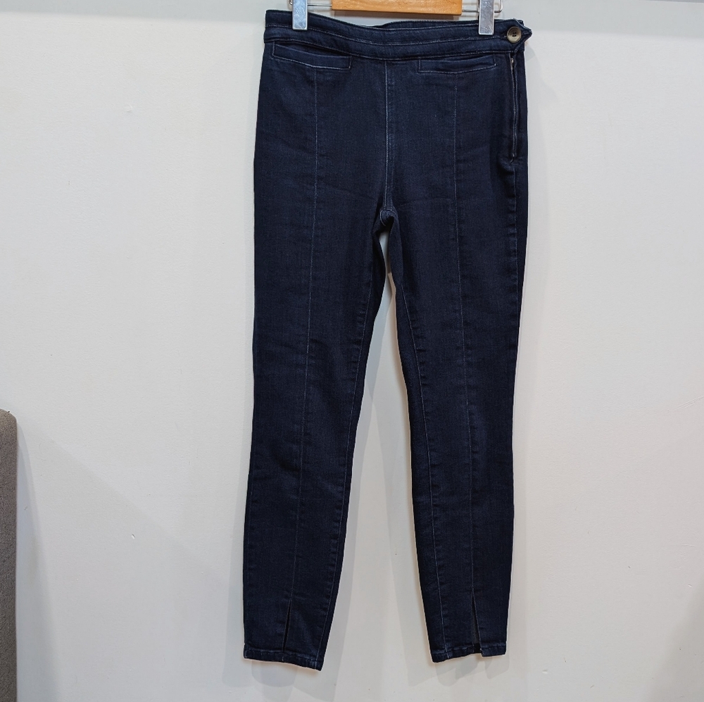 ANTHROPOLOGIE PILCRO | Women's Dark Wash High-Rise Skinny Front Slit Jeans